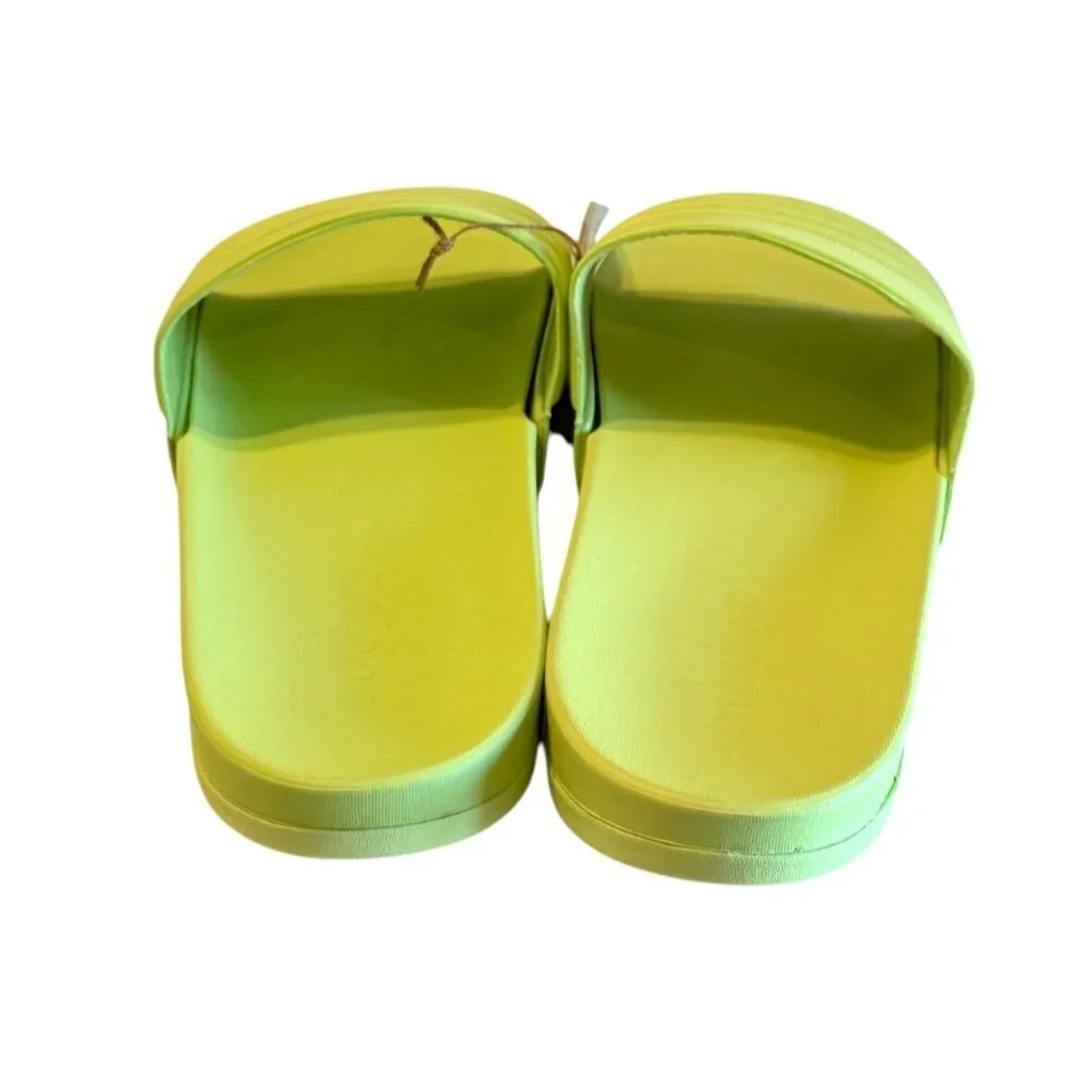 Adidas Men's Adilette Comfort Slides Neon Green Size Slip On Comfort Sz 17 NIB